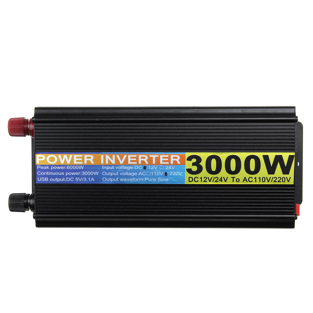 3000W 12V-220~240V Car Power Inverter LCD Display Converters Adapter Charger Modified Pure Sine Wave For Home