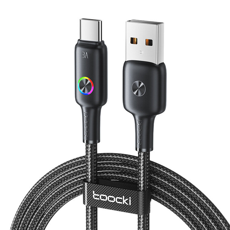 

Toocki TQ-X45 3A USB-A to Type-C Cable PD Fast Charging Data Transmission Coppre Core Line 1.2M/1.8M Long for iPhone 15/