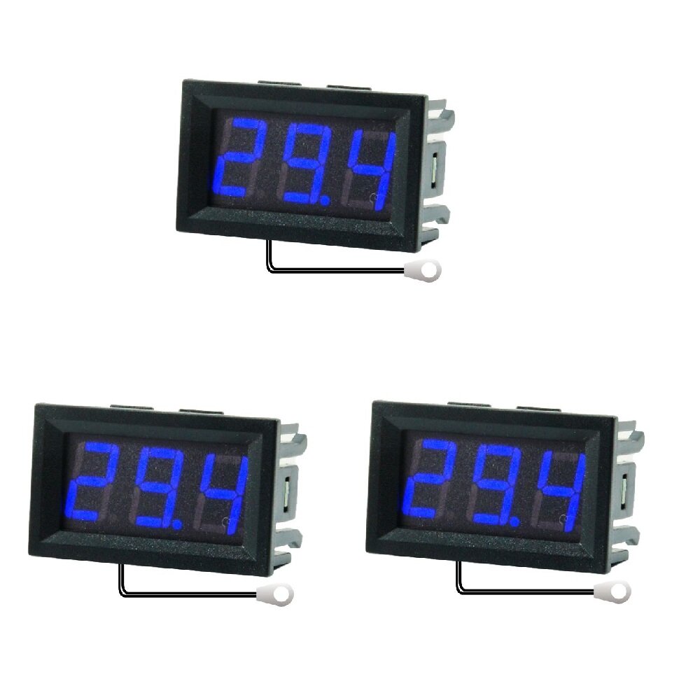 3 stks 0.56 Inch Mini Digitale LCD Indoor Handige Temperatuursensor Meter Monitor Thermometer met 1M
