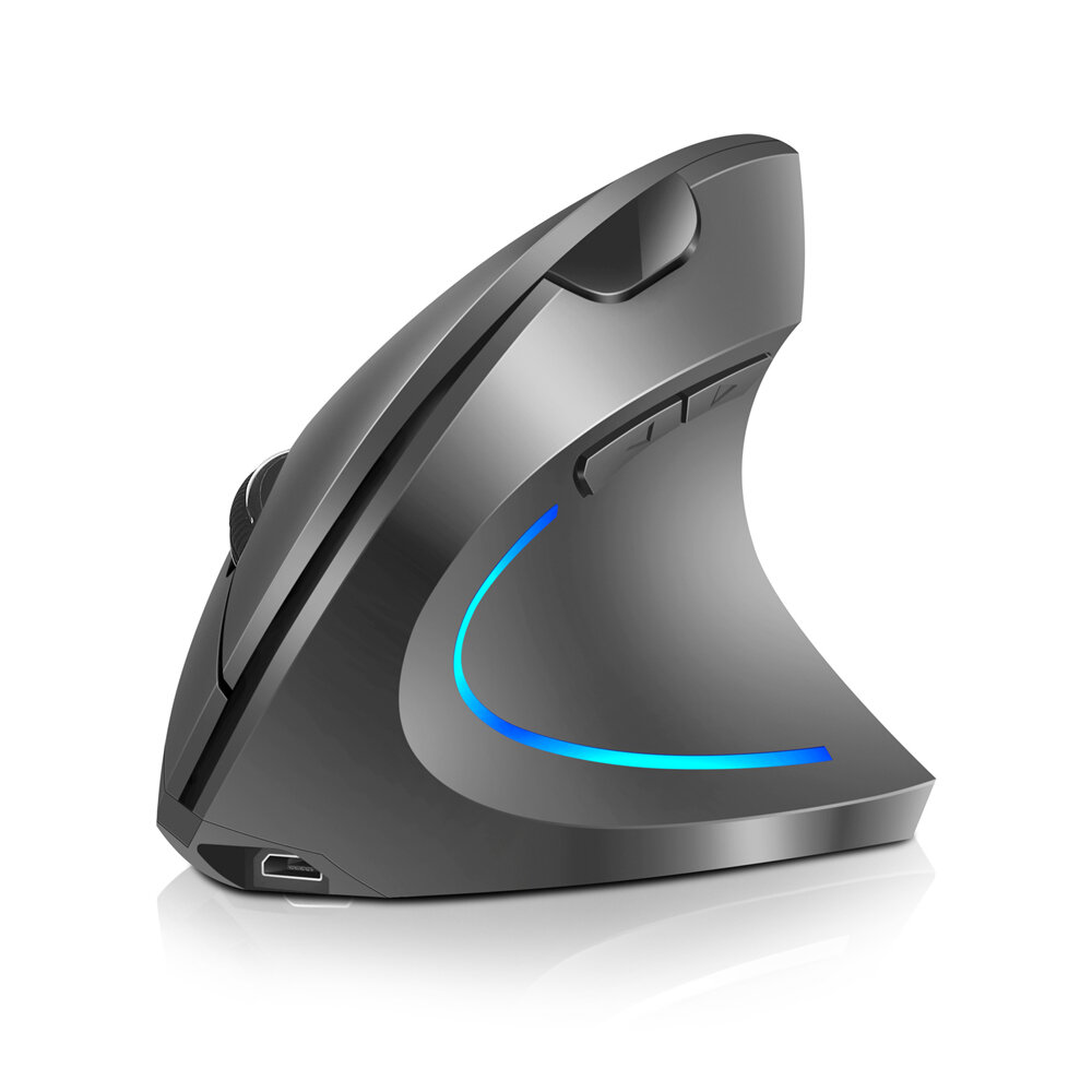 KEPUSI H1 Wireless Mouse 2.4G Wireless Vertical Shape 2400 DPI LED Lighting Mouse Mouse Hand Prevention For Office Worki