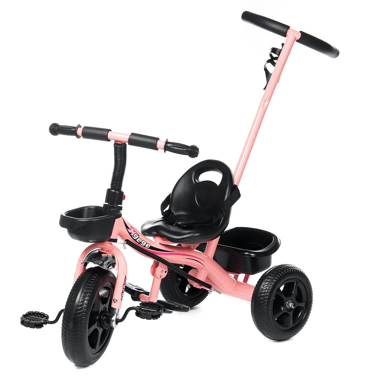 Baby Toddler Kids Tricycle Children Stroller Balance Bike with Detachable Pedal＆Pushing Handle Safety Seat for Aged 1-5
