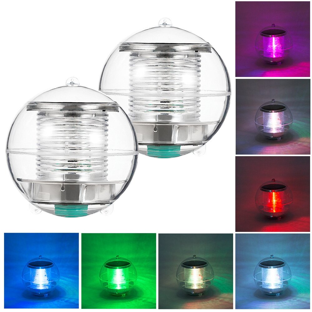 Solar Powered Colorful Water Floating Ball Lamp LED Outdoor Underwater Light for Yard Pond Garden Pool Decoration Light
