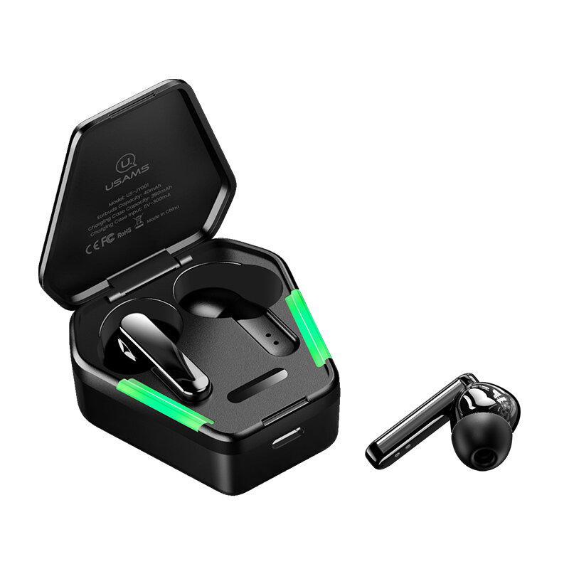 

USAMS JY01 TWS bluetooth 5.0 Headphones Waterproof Wireless Earphones Gaming 3D Stereo Surround Sound Earbuds with Mic