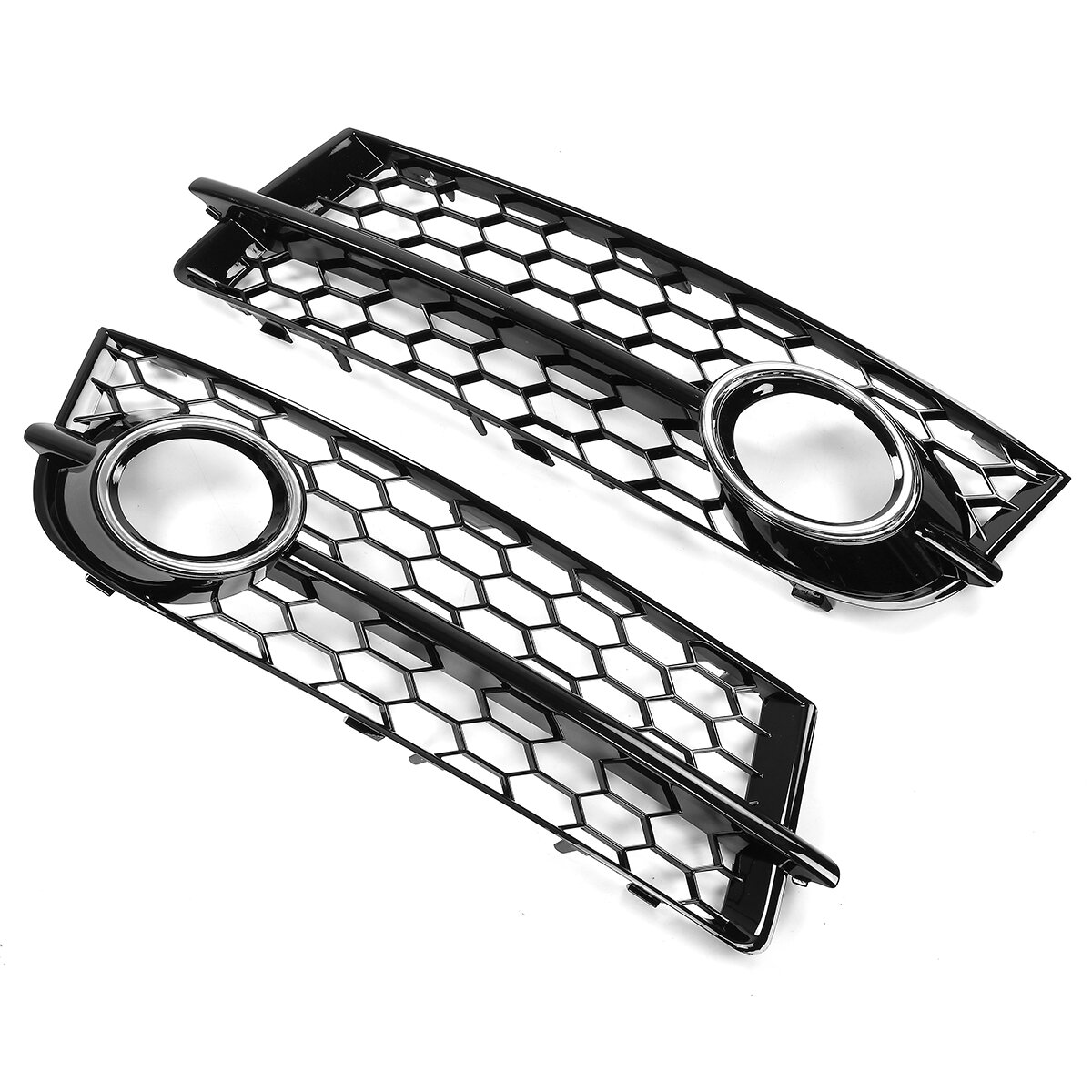 Front Fog Light Lamp Grille Grill Cover Honeycomb Hex RS Style Chrome Silver For Audi TT 8J 2006-2014