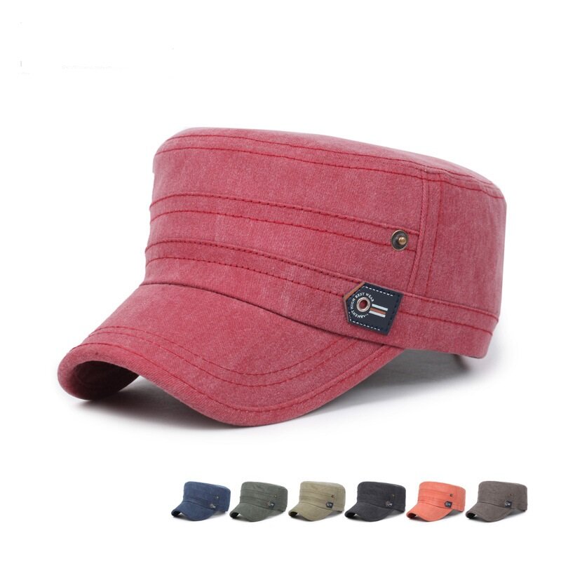 Unisex Cotton Blend Military Army Baseball Cap Flat Buckle Adjustable Snapback Hat