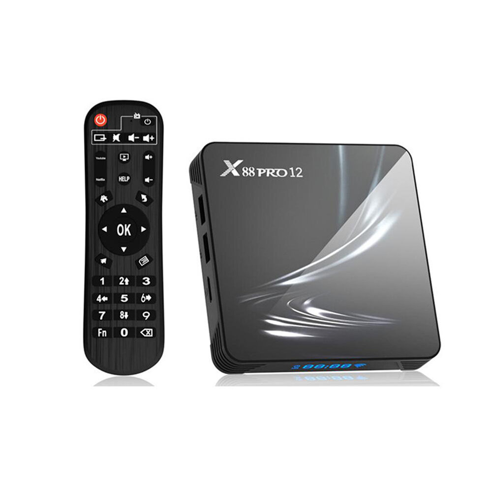 

X88 Pro 12 Smart TV Box Android 12.0 4G+64GB TV BOX RK3318 Dual Band WiFi BT4.1 Support 4K HDR Set Top Box