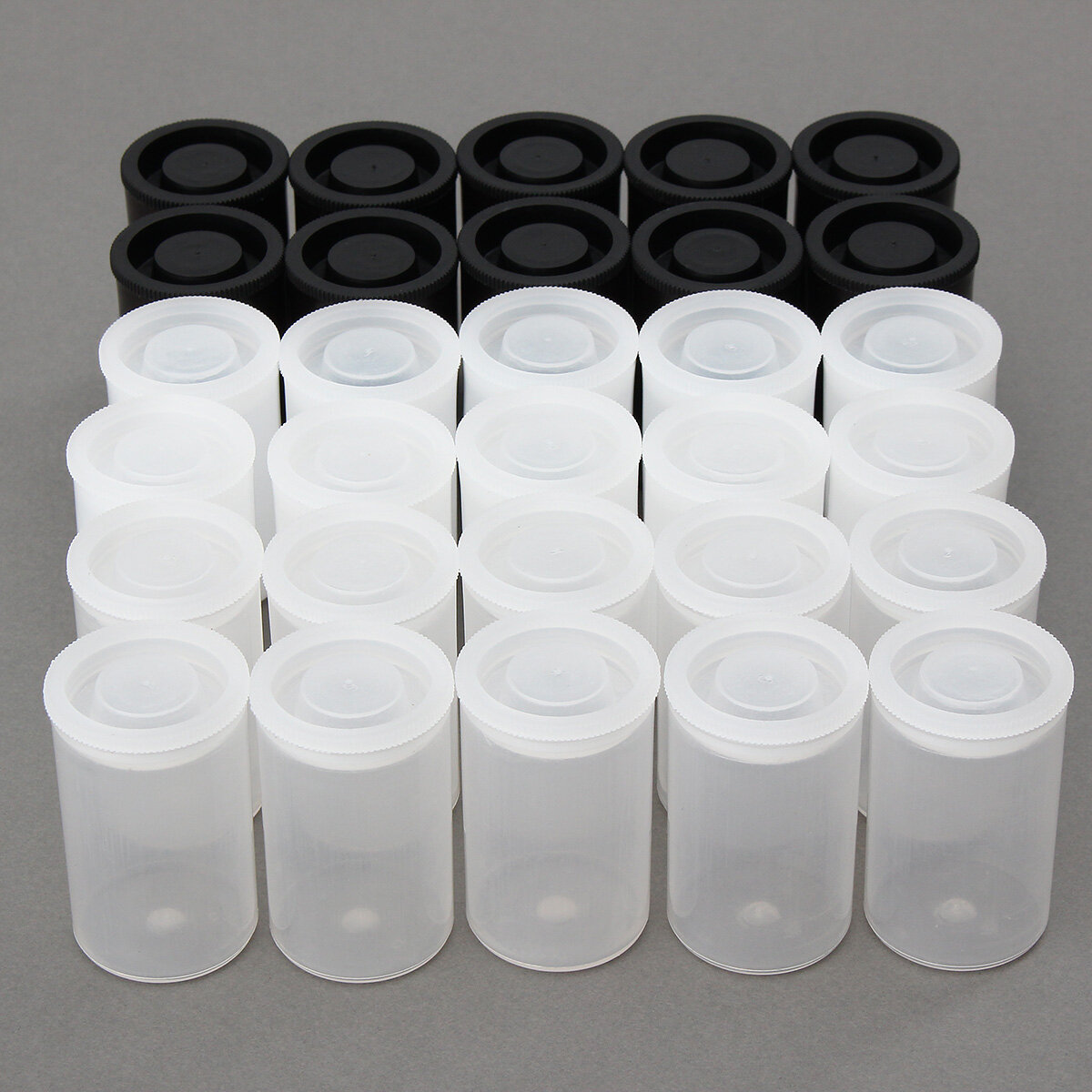 10Pcs Empty Black White Bottle 35mm Film Cans Canisters Containers for Kodak Fuji