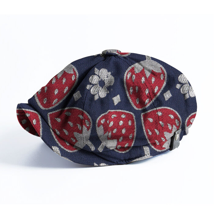 

Banggood Design Men Fruit Strawberry Pattern Casual Short Brim Octagonal Cap Beret Hat