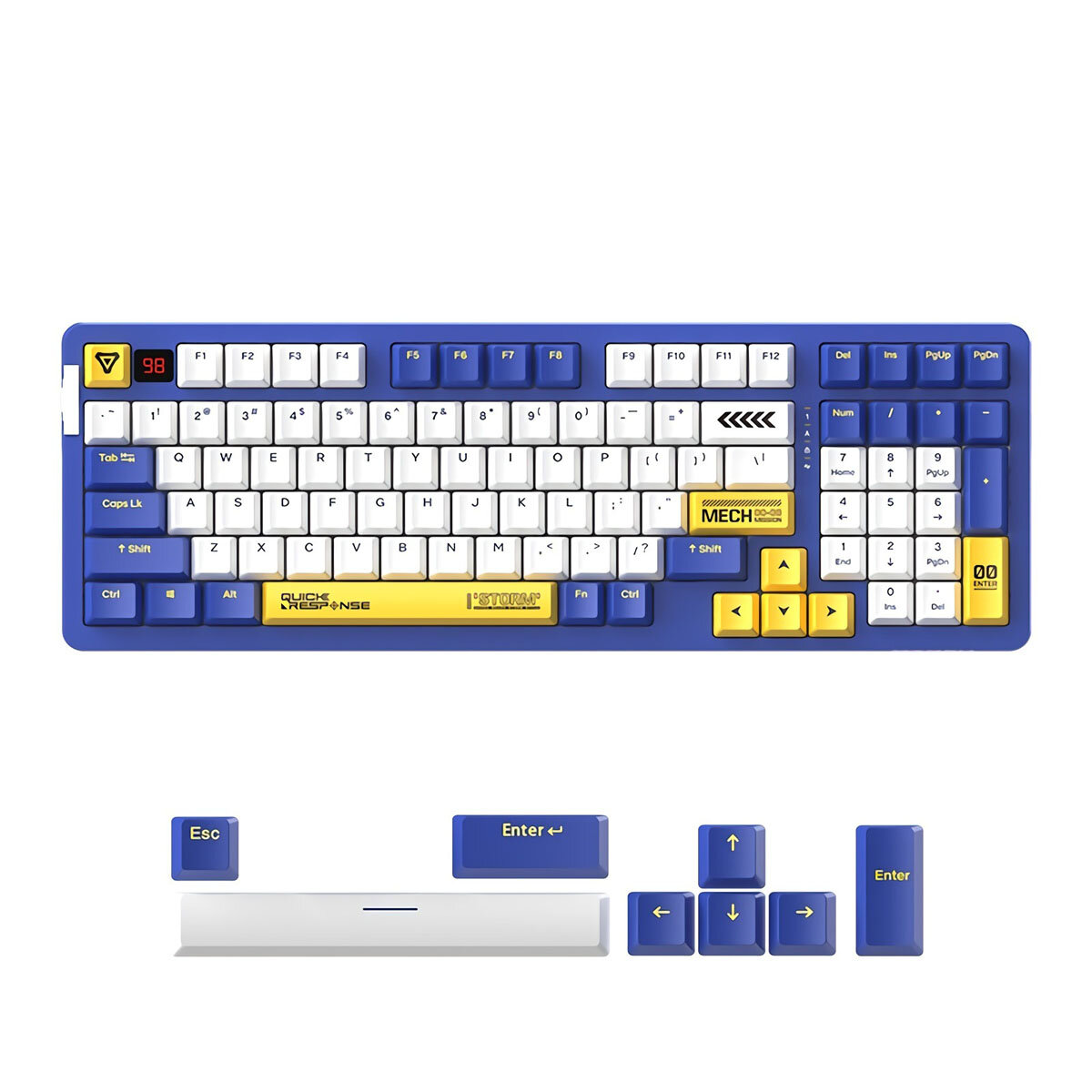 DAREU A98 Mechanical Keyboard 97 Keys Triple Mode Connection 100% Hot Swappable RGB LED Backlit PBT Keycaps Gasket Structure Gaming Keyboard with Sky V3 Switch