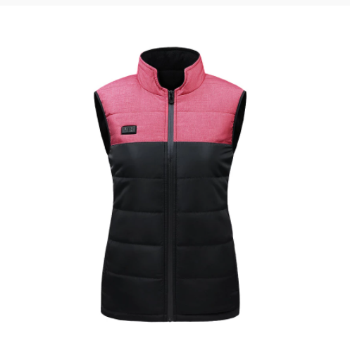 Unisex 9 Area Electric Vest Heated Body Warmer Electric Heated Warm Vest USB Charging Washable Winter Outdoor Camping Jacket Pink