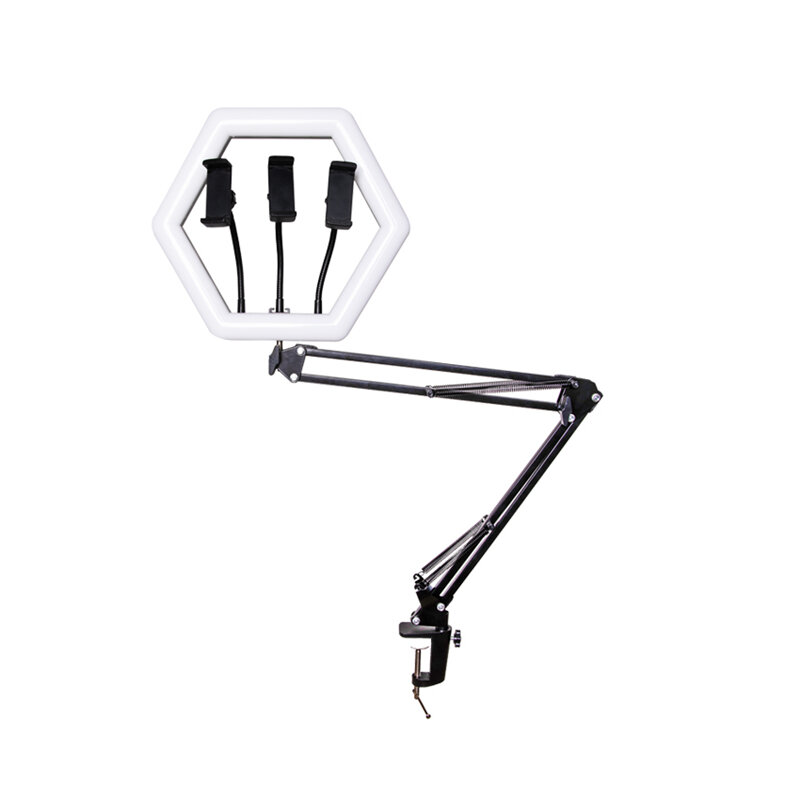 

Desktop Stand LED Lamp Light Mobile Phone Bracket Ring Light USB Powered Color Temperature Brightness Control Selfie Pho