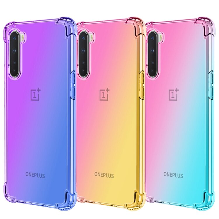 

Bakeey for OnePlus Nord Case Gradient Color with Four-Corner Airbags Shockproof Translucent Soft TPU Protective Case