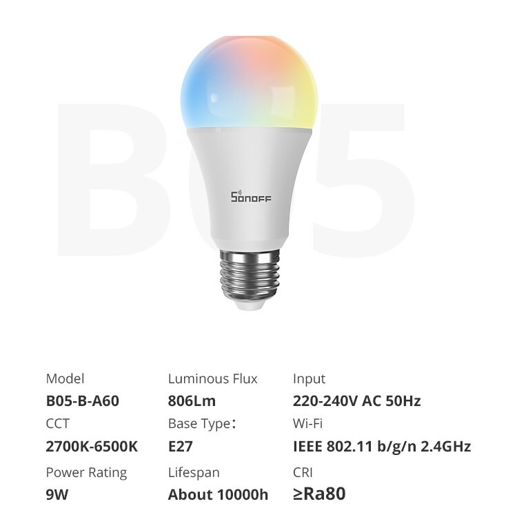 best price,sonoff,wi,fi,smart,led,bulb,e27,rgb,discount