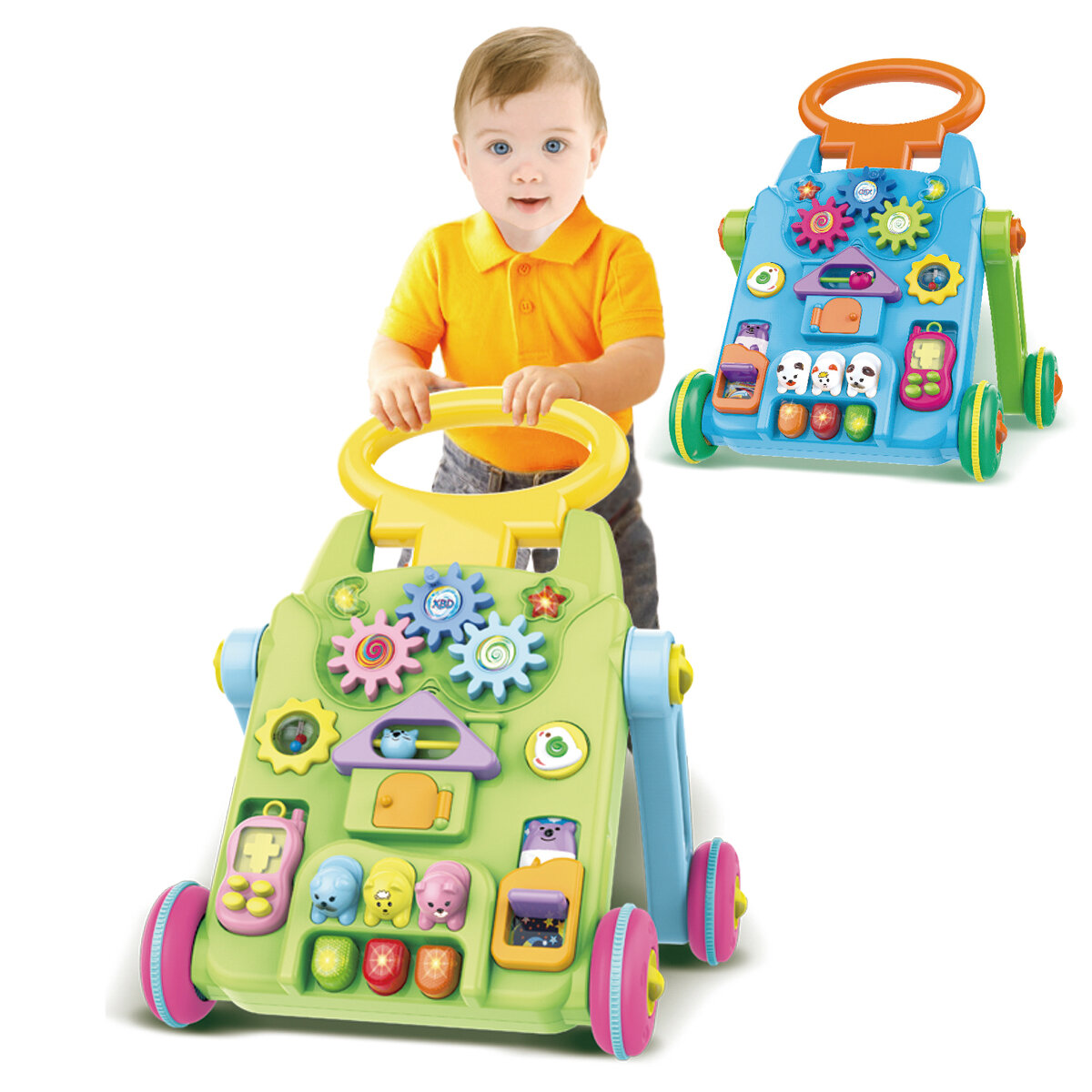 2 IN 1 Multi-function Baby Activity Learning Walker with Water Filling Tank Musical Funny Early Educ