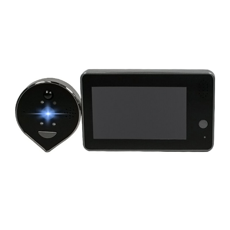Tuya Smart WiFi Doorbell 1080P HD Eye Peephole Camera with 4.3inch LCD Screen Display 5000mAh Night Vision PIR Motion De