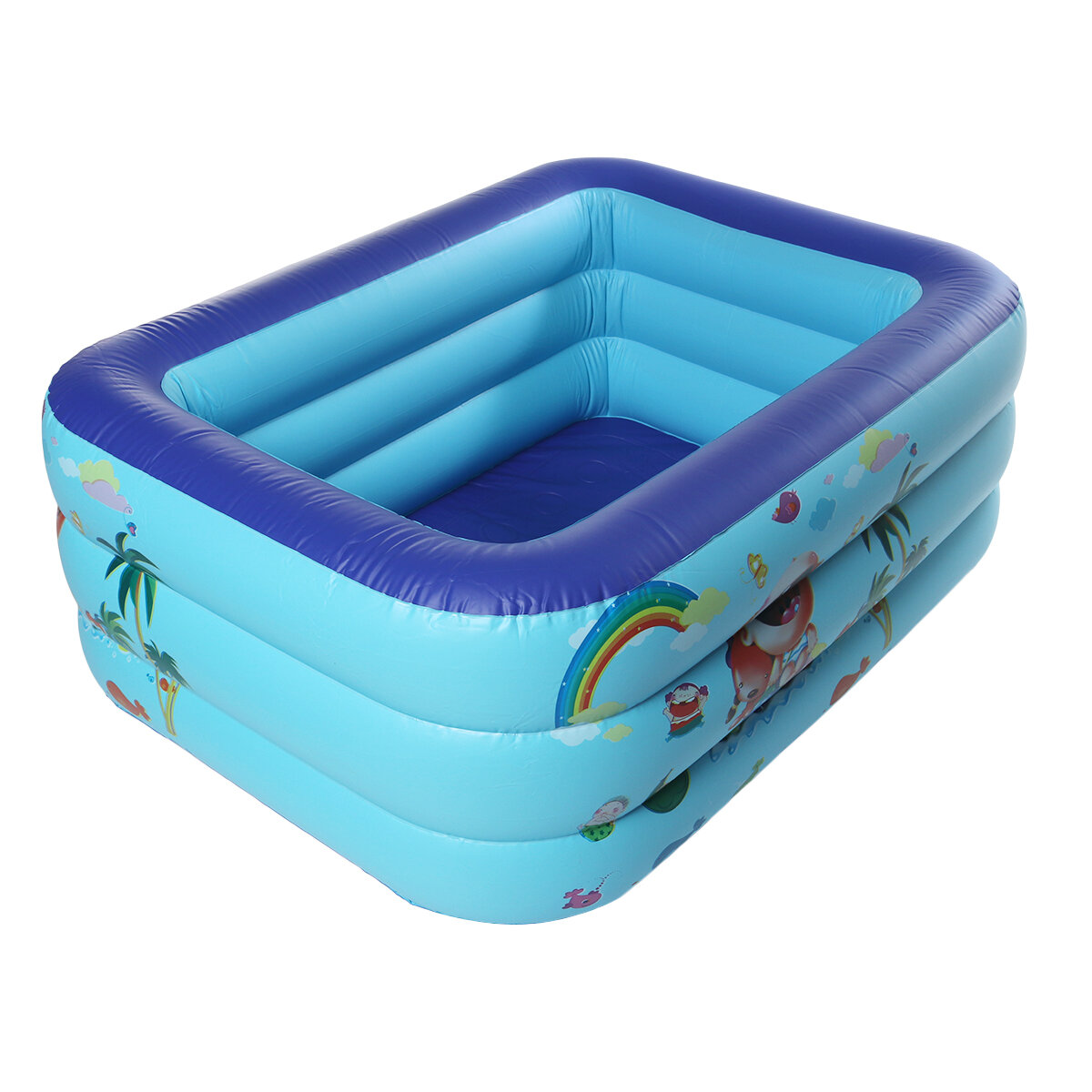 

130×95×50CM Inflatable Swimming Pool Square Kids Children's Home Use Paddling Pool Portable Foldable Bathing Tub