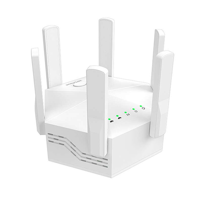 

1200Mbps Wifi Repeater Wireless Extender Signal Booster 2.4G/5G Dual-band Long Range Network Amplifier with 6 Antennas