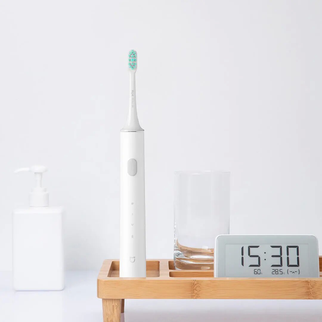MIJIA T500 Electric Toothbrush Smart Sonic Brush Ultrasonic Whitening Teeth vibrator Wireless Oral Hygiene Cleaner - Whi