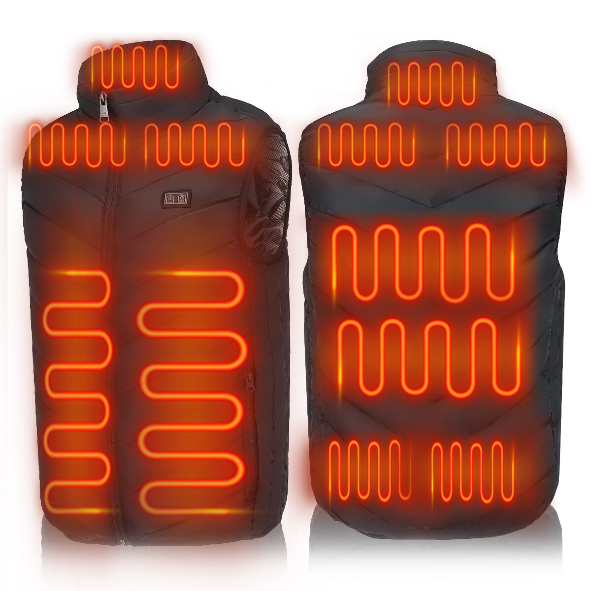

Dual-control Unisex USB 11-Heating Zones Electric Heated Vest Winter Warm Up Jacket Coat Ski Vest Short Sleeve
