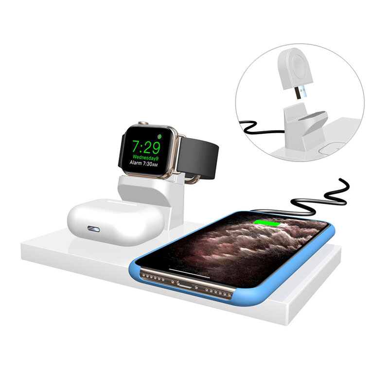 Bakeey 3 in 1 QI Wireless Charger Dock for Apple Watch for iPhone 12 Mini / 12 Pro/12 Pro Max for AirPods 2 Pro
