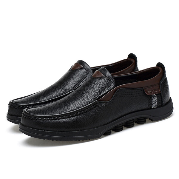 48% OFF on Menico Big Size Casual Soft Slip On Leather Flats