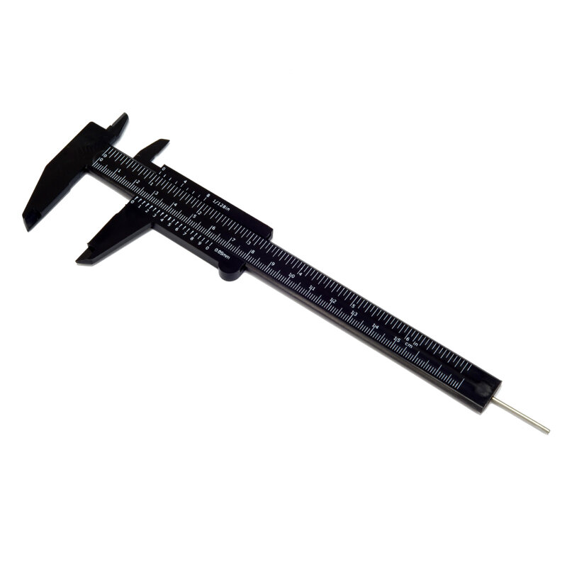 ETOPOO 6 Inch/ 150 mm Mini Plastic Caliper Double Scale Measuring Tool Rectangular Vernier Caliper Fast Read Sliding Gauge Ruler for Eyebrow Stencil Makeup Student School Office Home
