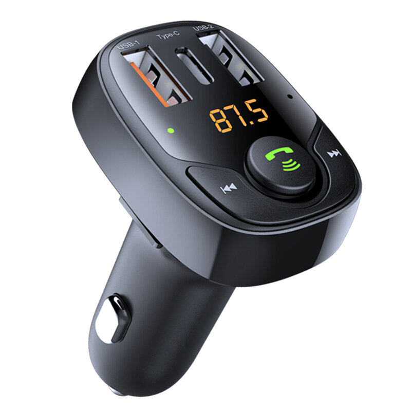Bakeey bluetooth V5.0 FM Transmitter Car Charger Support AFC SCP QC3.0 USB & USB-C PD Adapter Fast C