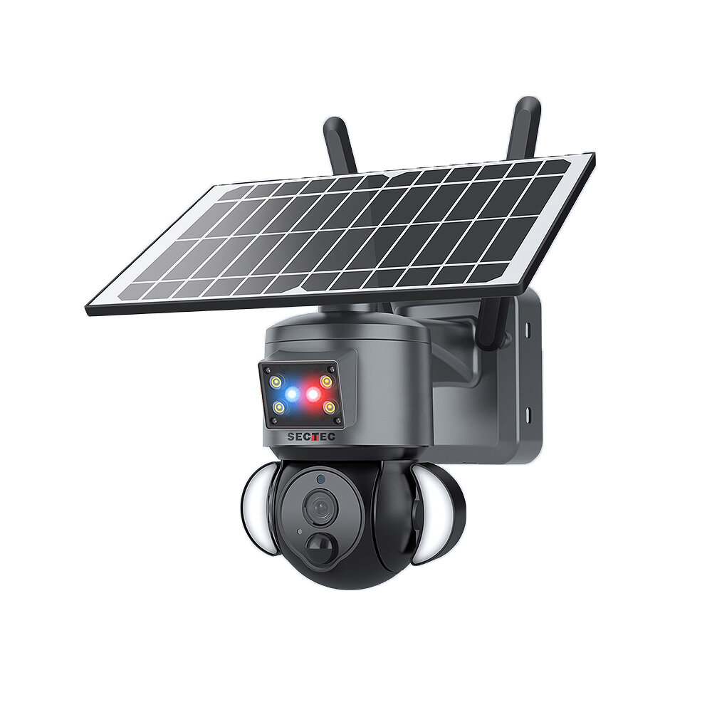 

SECTEC Solar WiFi Camera 3MP HD Color Night Vision PIR Human Detection Two-way Audio IP65 Waterproof Solar Powered Surve