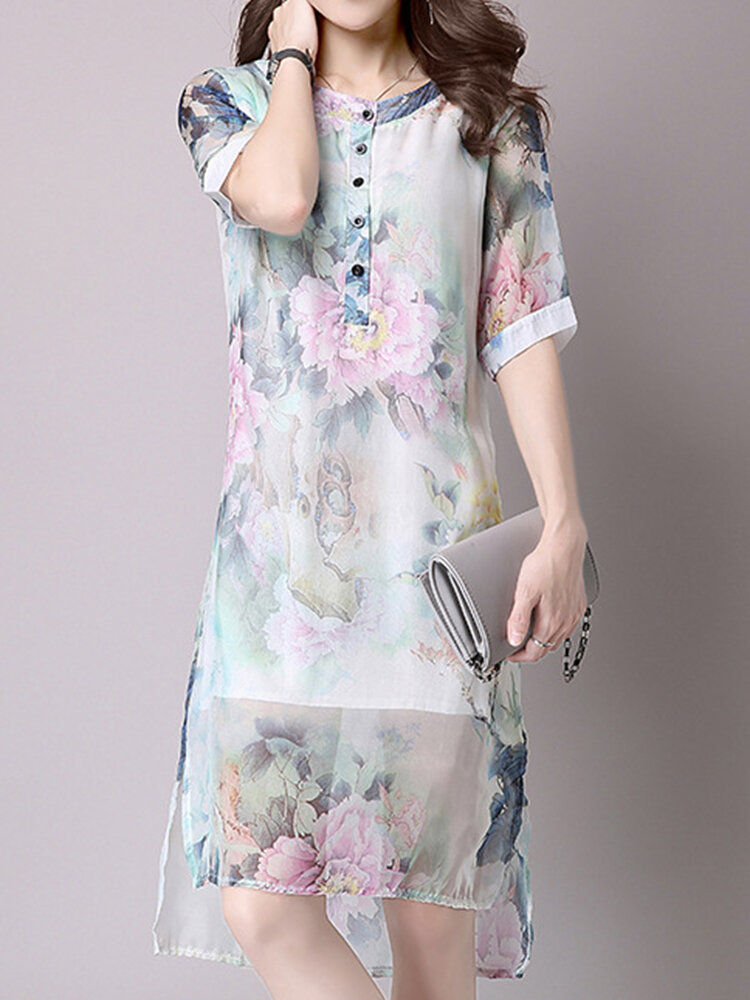 Floral Print Chiffon Dress Online Deals, UP TO 70% OFF | www 