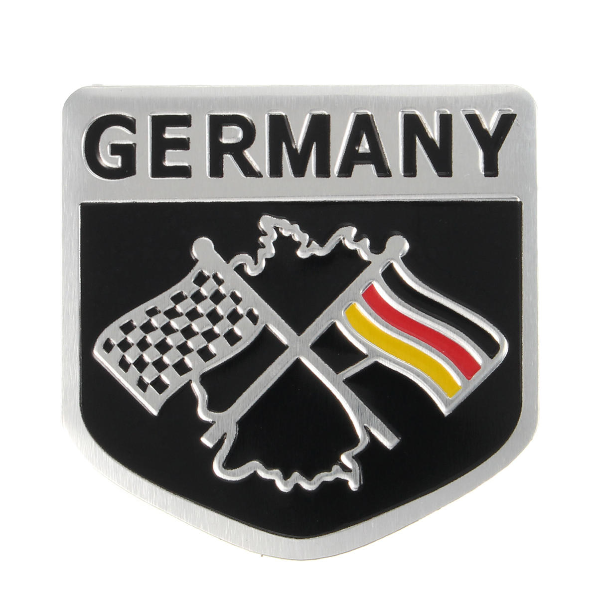 Metal Racing Car German Flag Emblem Grille Badge Decal Sticker Car Accessories