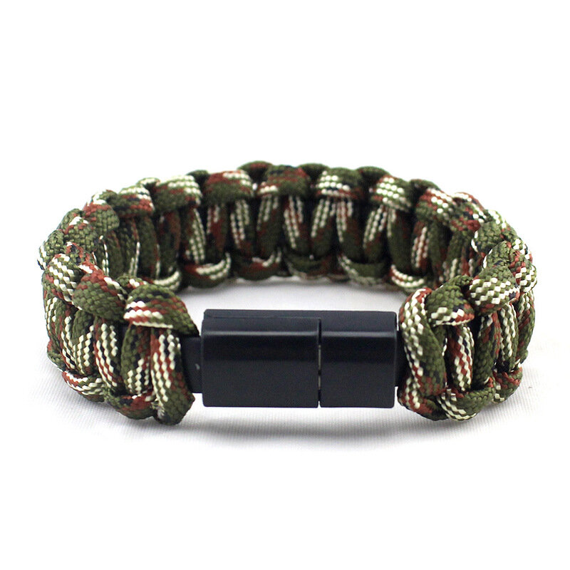 IPRee® EDC Outdoor Survival Bracelet Camping Emergency Paracord Tool Kits USB Android Data Cable