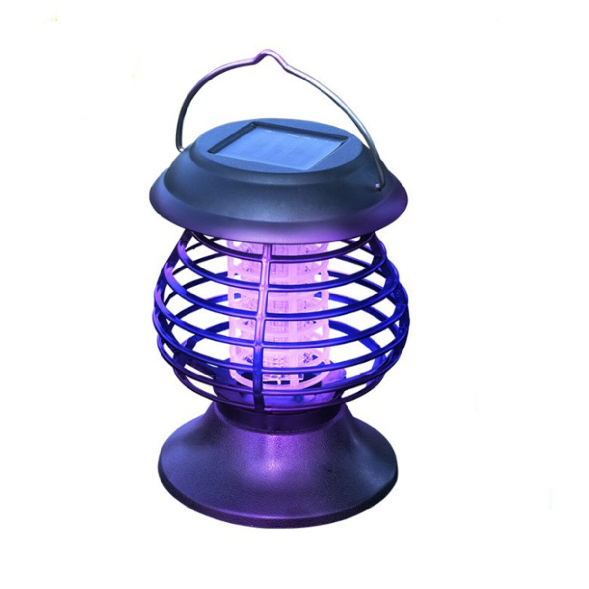 Electric Fly Zapper Mosquito Insect Killer UV LED Purple Tube Light Trap Pest Solar IP65 Working 8 Hours 600mAh Powered