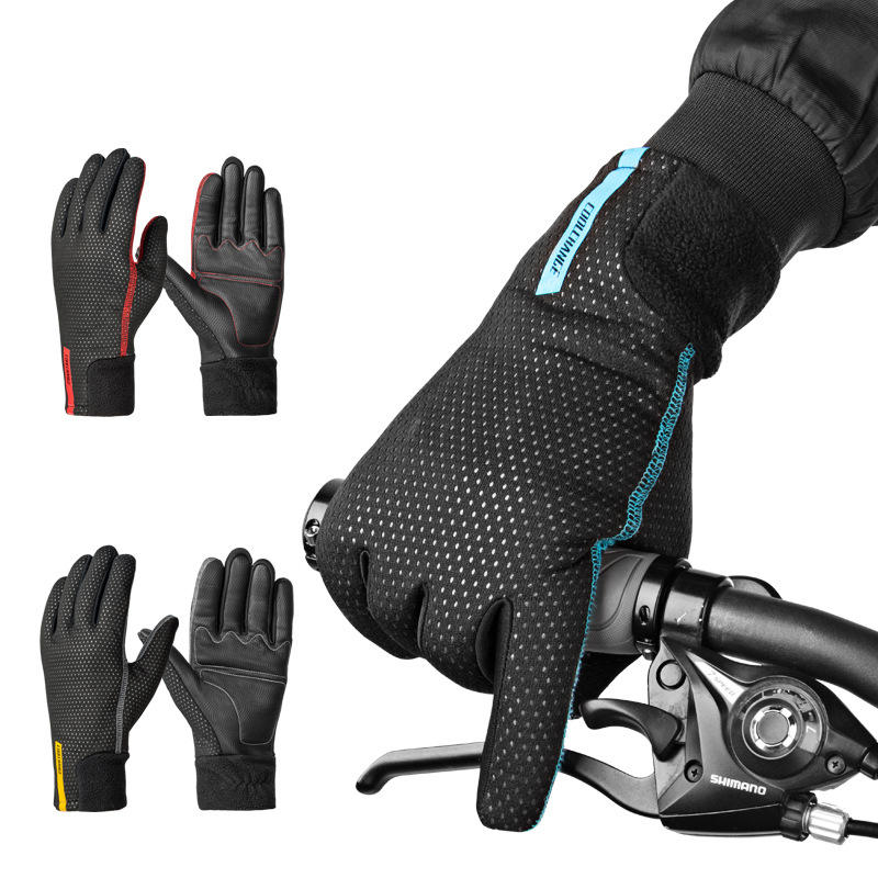 

CoolChange Cycling Gloves Winter Thermal Windproof Full Finger Anti-Slip Touch Screen Bike Bicycle
