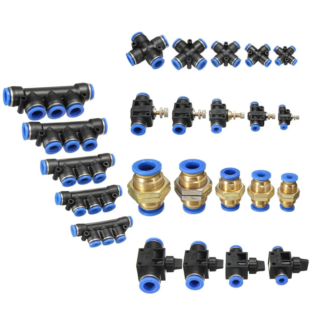 Pneumatic Connector Pneumatic Push In Fittings for Air Water Hose and Tube All Sizes Available
