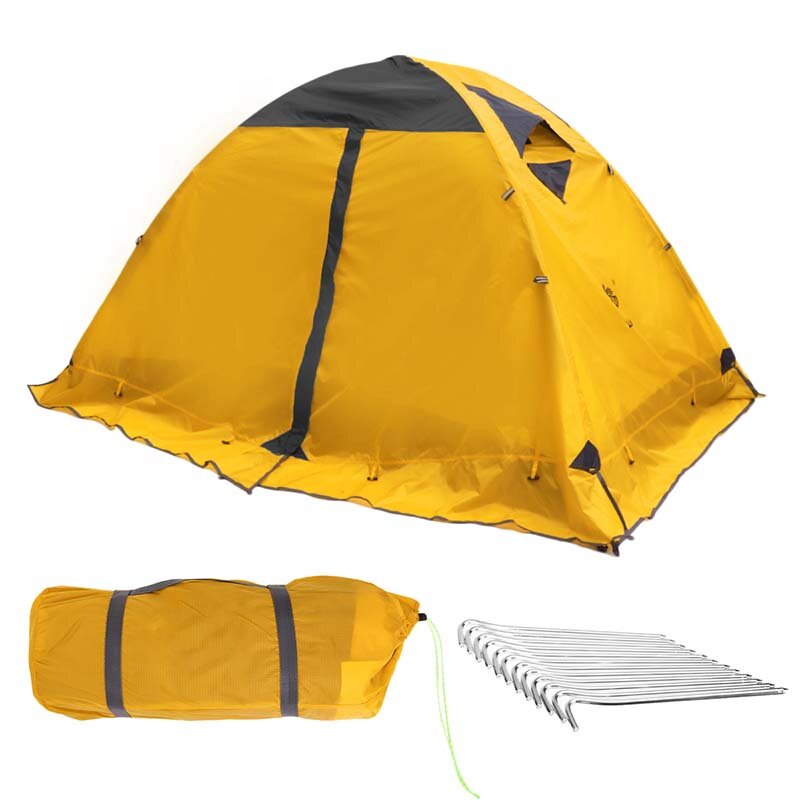 Tente de camping ultralégère pour 2 personnes avec poteaux en aluminium, tissu en polyester 210T enduit de PU5000mm imperméable et anti-UV, tentes de camping portables pour la randonnée.