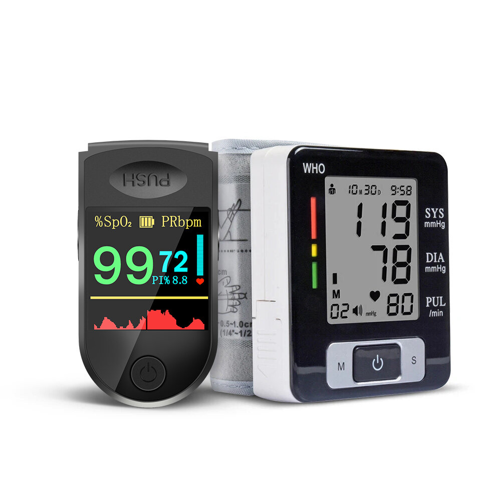 BOXYM 2 in1フィンガーパルスオキシメータ血圧計ヘルスケアセット高齢者男性女性クリスマスギフト