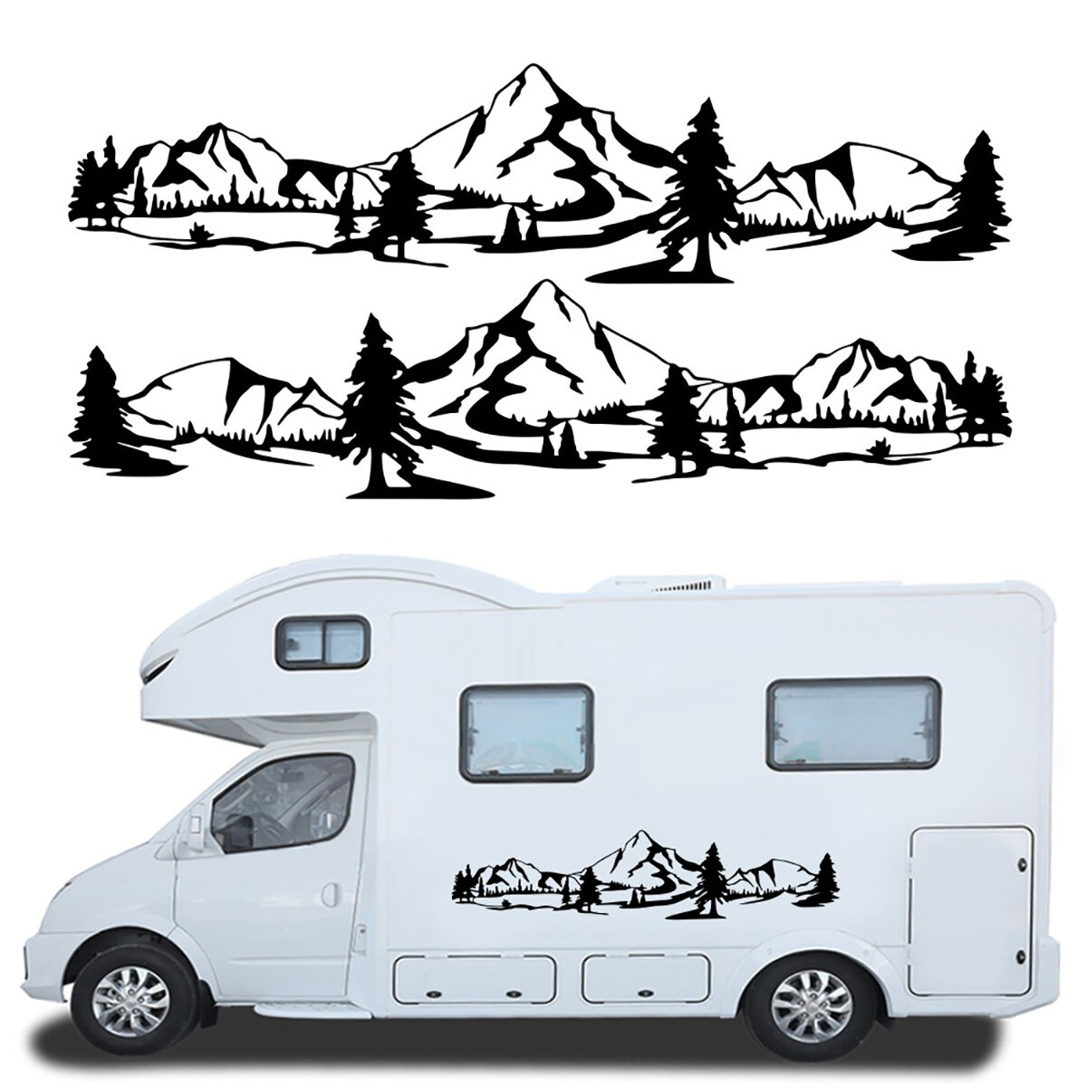 2 STKS Side Body Stickers Decal Bergbos Voor Camper Camper Off Road Auto