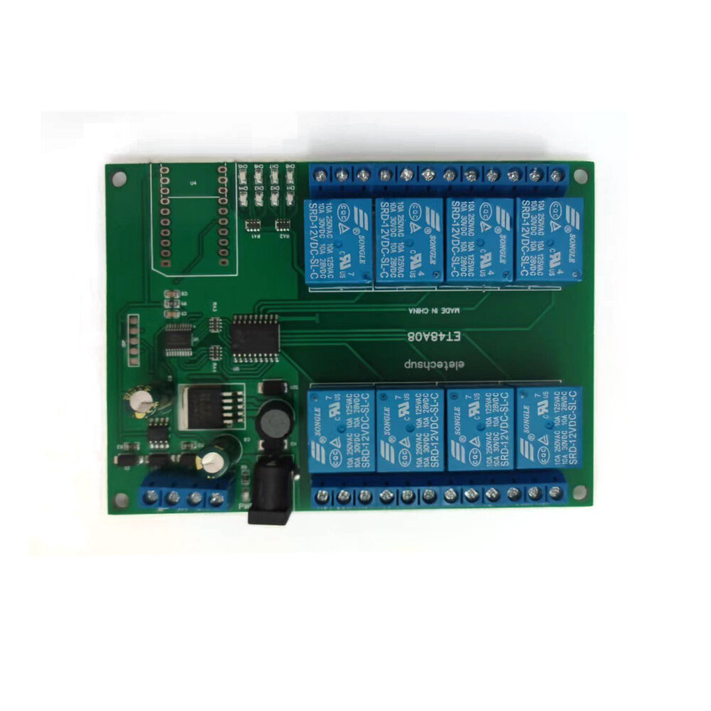 2 IN 1 8CH Network Ethernet RS485 Relay Modbus RTU Slave TCP/IP UDP UART Switch Module PLC Industrial Control Board