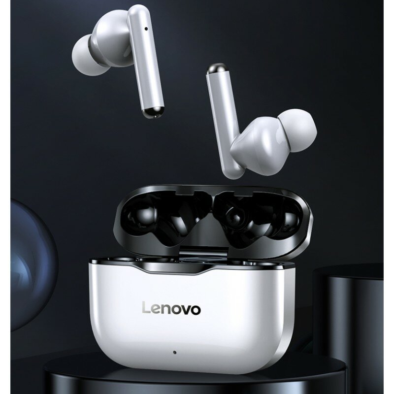 NEW Lenovo LP1 TWS bluetoothイヤフォンIPX4防水スポーツヘッドセットノイズキャンセリングHIFI低音ヘッドフォンマイク付きType-C充電