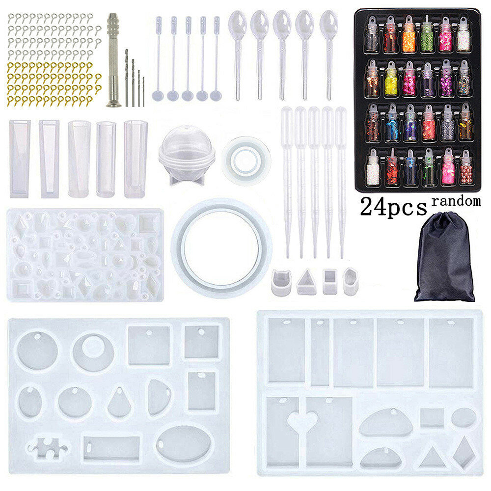 Silicone Casting Resin Molds Set For Resin Jewelry DIY Resin Pendant Bracelet Silicone Casting Mould