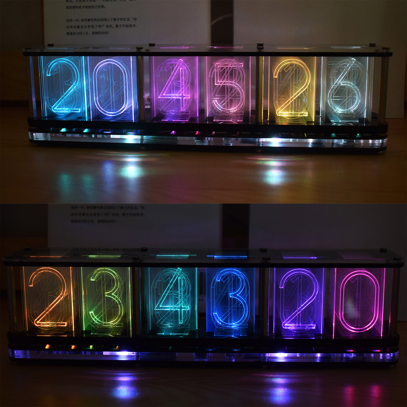 Geekcreit® Upgrade Boldfaced Word Imitate Glow Clock Full Color RGB Glow Tube Clock LED Music Spectrum Kit DS3231