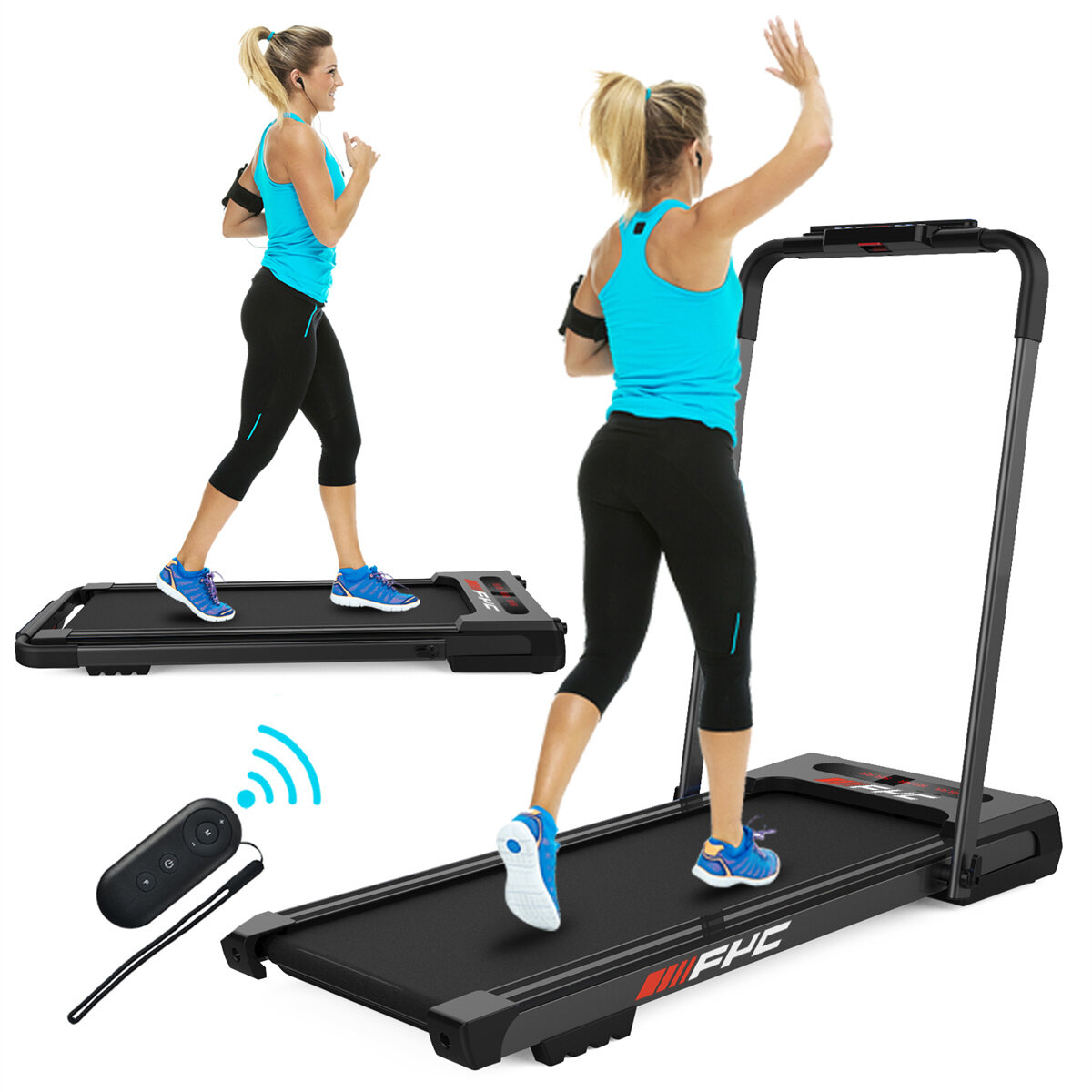 

[USA Direct] FYC JK31-8A 2 in 1 Folding Walking Treadmill 2.5HP Power 12km/h Max Speed 140kg Weight Capacity Remote Cont