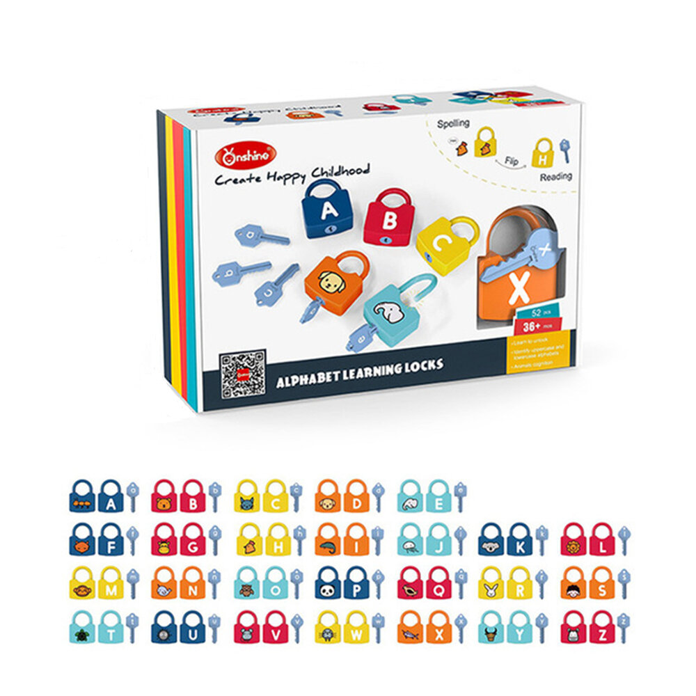 Onshine Early Education Unlock Toys Set Montessori Infant Early Education Alfanumeriek Unlock speelg