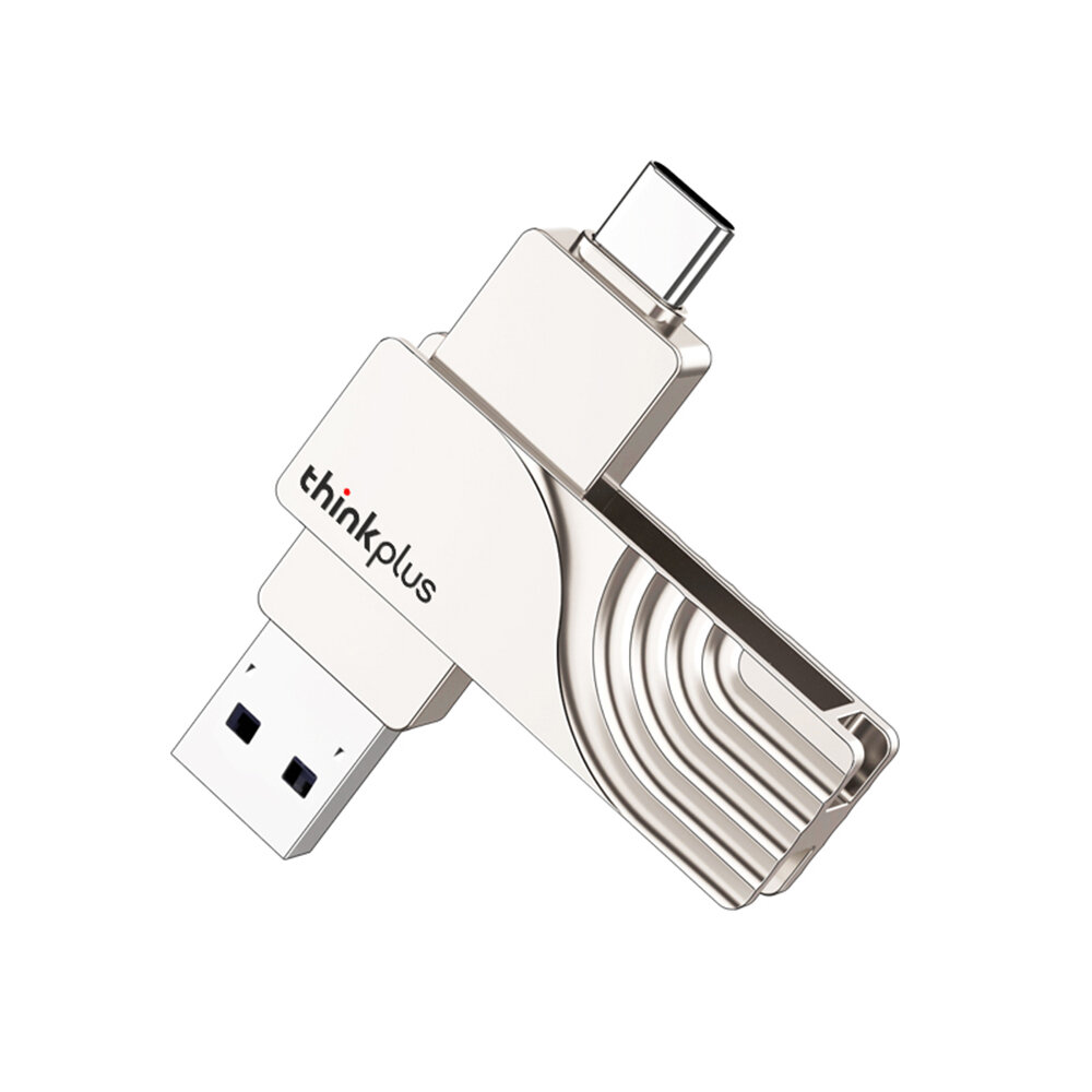 Lenovo ThinkPlus TPCU301 2 In 1 Type-C USB3.0 Flash Drive 32G 64G 128G 256G 360? Rotation Zinc Alloy