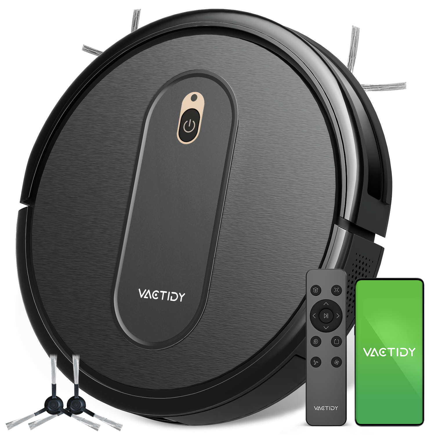 

Vactidy T6 Robot Vacuum Cleaner 2000Pa Suction 500ml Dustbin Self-Charging 2500mAh Battery 100Mins Runtime App and Voice