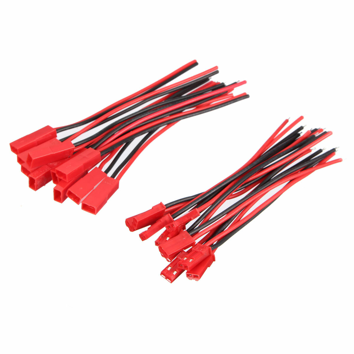 Excellway? 10 paren 2 pins JST male en female connectoren Plug Cable Cable Line 110mm Red