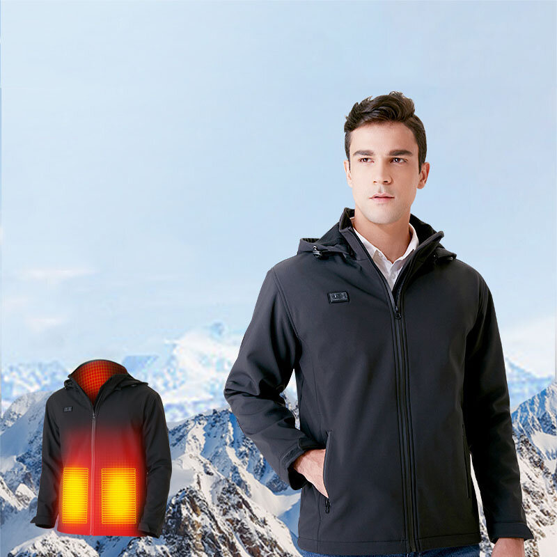 

TENGOO Electric Heating Jacket Four Zones Intelligent Heating USB Charging Heating Men's Winter Warm Cotton Jacket