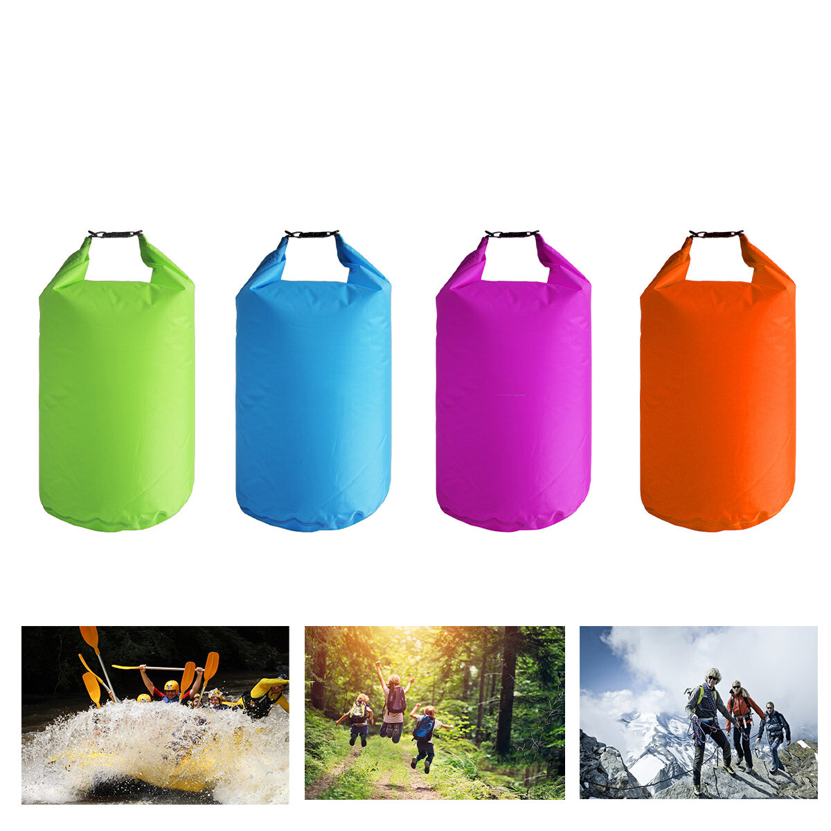 Bolsa de armazenamento flutuante de 10L para rolos à prova d'água, ideal para camping, viagens ao ar livre, caiaque, canoagem, pesca, vela e deriva.
