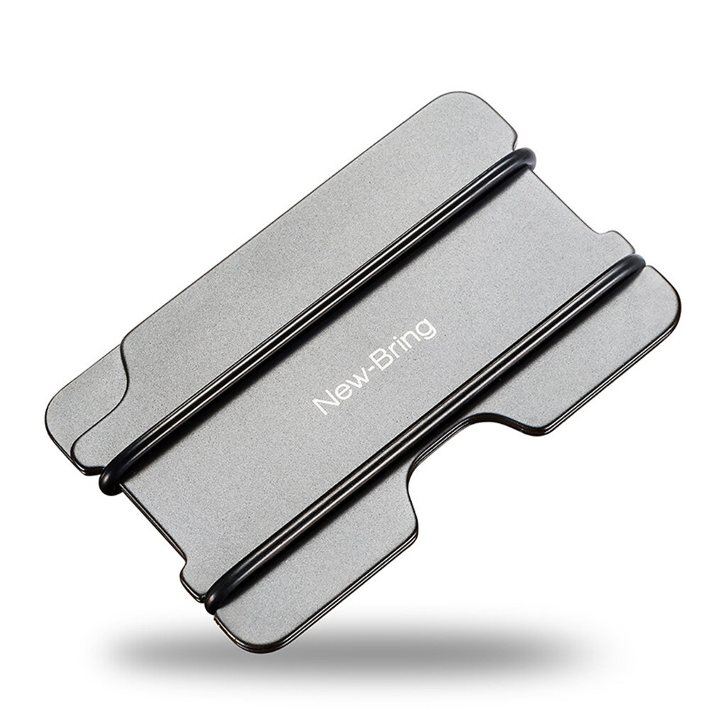 New-Bring Metal Card Holder Slim Solid Aluminum NBR Rope RFID Protection Holder ID Card Metro Card Cash Wallet For Men