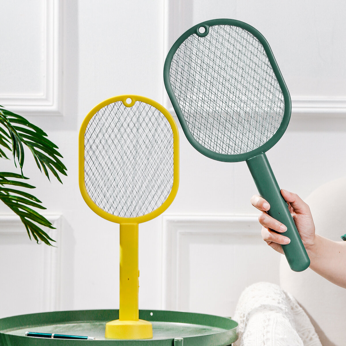 2700V Electric Mosquito Swatter Night Light Dual Mode Built-in 450mAh Battery USB Rechargeable Outdo